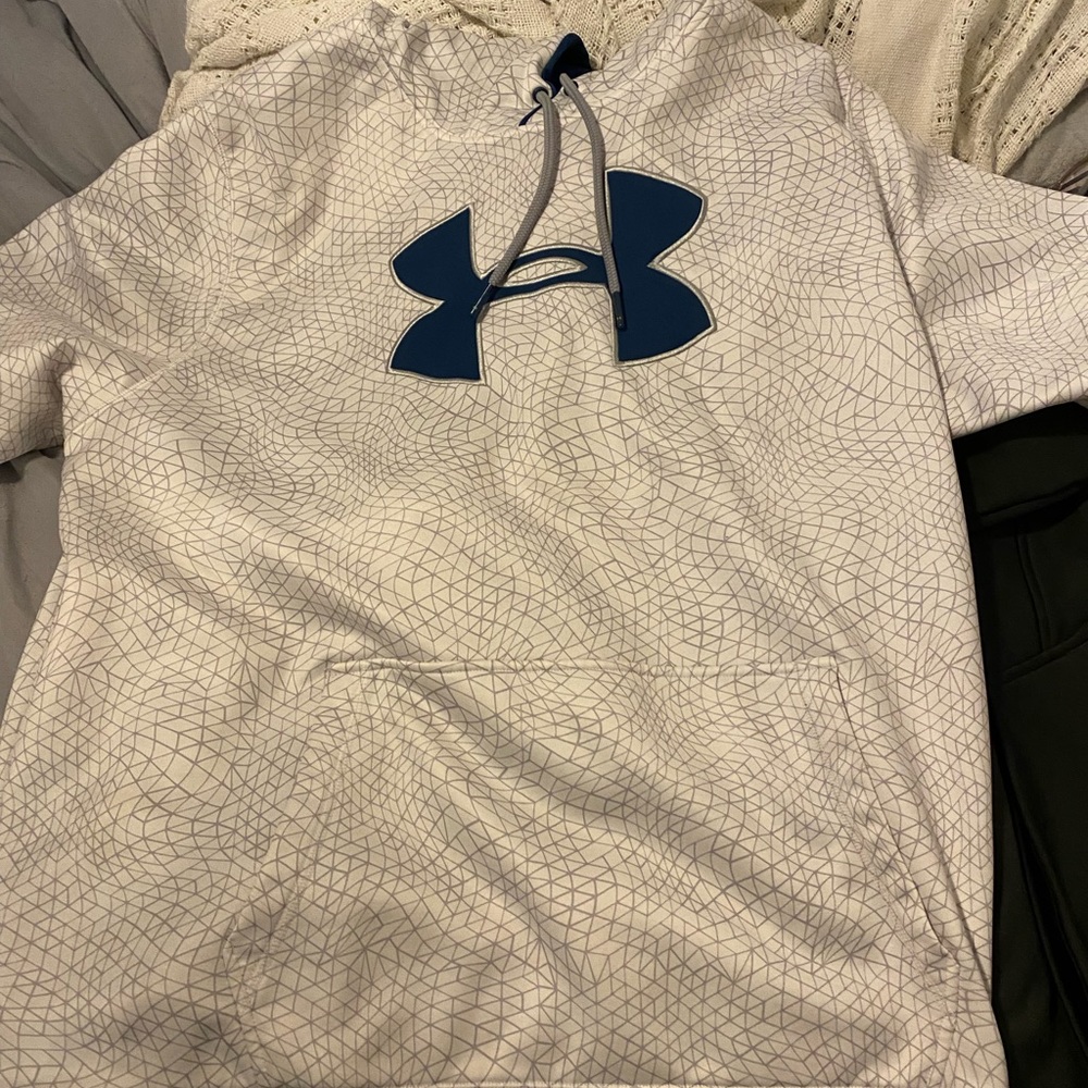 White/Blue UA hoodie
